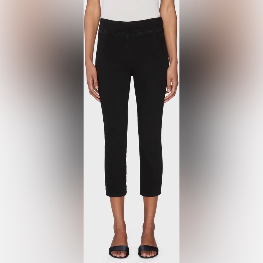 Frame Jetset Weekend Pull-On High Waist Capri Jeans Size 1 (Sheen Noir color)